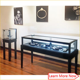Luxe mdf metalen zwarte verf juwelen retail benodigdheden/juwelenwinkel armaturen exposities