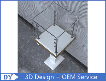 3D-ontwerp Moderne houten gehard glas sieraden displaycase voor winkelcentrum
