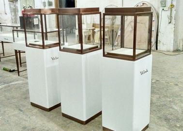 Luxe op maat gemaakte glaskasten / museumkasten verborgen streeplichten