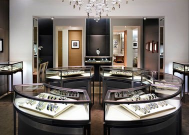 Moderne luxe stalen juwelenwinkel Display Counters Rectangle Vierkante vorm