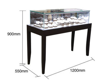 Matte Zwarte Kleur Trek - laden Glas Tafel Display Counter 1200X550X900MM