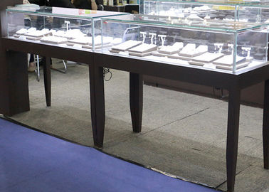 Matte Zwarte Kleur Trek - laden Glas Tafel Display Counter 1200X550X900MM