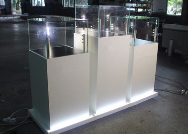 Moderne houten glas sieraden show display / voetstuk display case