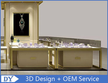 OEM Custom Luxe Glass Juwelen Vitrine Teller Met Led