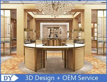 OEM Moderne ronde vorm Juwelierswinkel Display Counters In Stain staal MDF