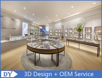 Metalen ronde vorm veneer Juwelierswinkel displaycases / retail glas displaycases