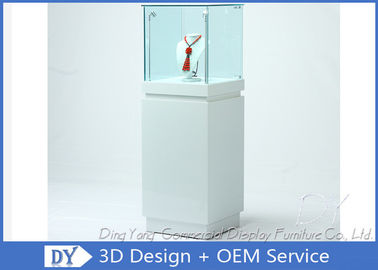 OEM vierkante witglas sieraden display cases / vergrendelbare sieraden display cabinet