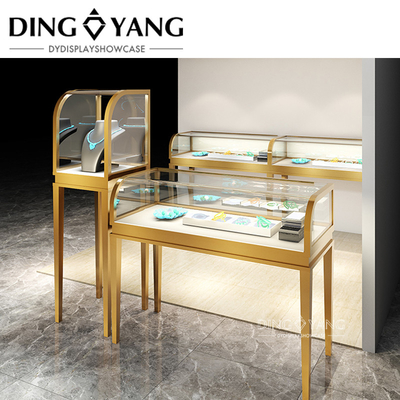 Moderne, eenvoudige, populaire, gouden juwelenwinkel, meubelkast, mooi uiterlijk, stevige structuur.