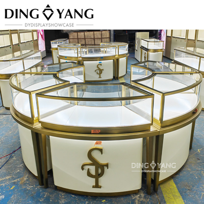 Mooie uitstraling stevige structuur goud juwelen toonbank, glas juwelenwinkel toonbank