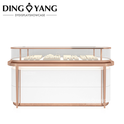 Rose Golden Custom Glas Juwelen Display Cabinet Met Goede Kwaliteit En Goede Prijs, Vitrines Factory Direct Verkopen