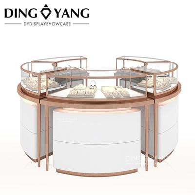 Rose Golden Custom Glas Juwelen Display Cabinet Met Goede Kwaliteit En Goede Prijs, Vitrines Factory Direct Verkopen
