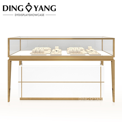 Ronde houtglas vitrine voor juwelen, high-end juwelen vitrine aanpassing fabriek uitstekende kwaliteit en goede prijs
