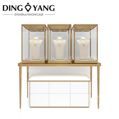 Ronde houtglas vitrine voor juwelen, high-end juwelen vitrine aanpassing fabriek uitstekende kwaliteit en goede prijs