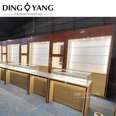 Hoogwaardige houtglas juwelen vitrine groothandel, leveren Whole Store juwelen vitrines 3D ontwerpservice