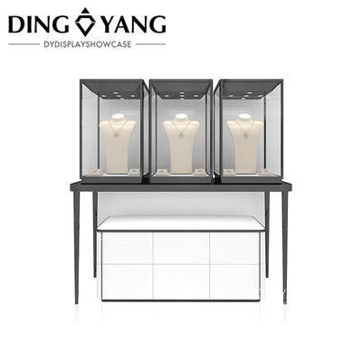 Hoogwaardige houten glazen sieraden displaycase verlichting, vitrines fabriek fabrikant, hoge kwaliteit met betaalbare prijs