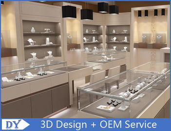 Mode Juwelierswinkel Interieur Showroom Display Cases MDF + gehard glas