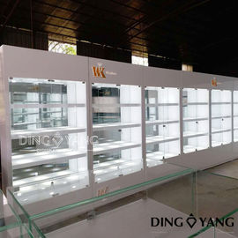 Wit glas op maat gemaakt sieraden vitrine display