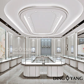 Wit glas op maat gemaakt sieraden vitrine display